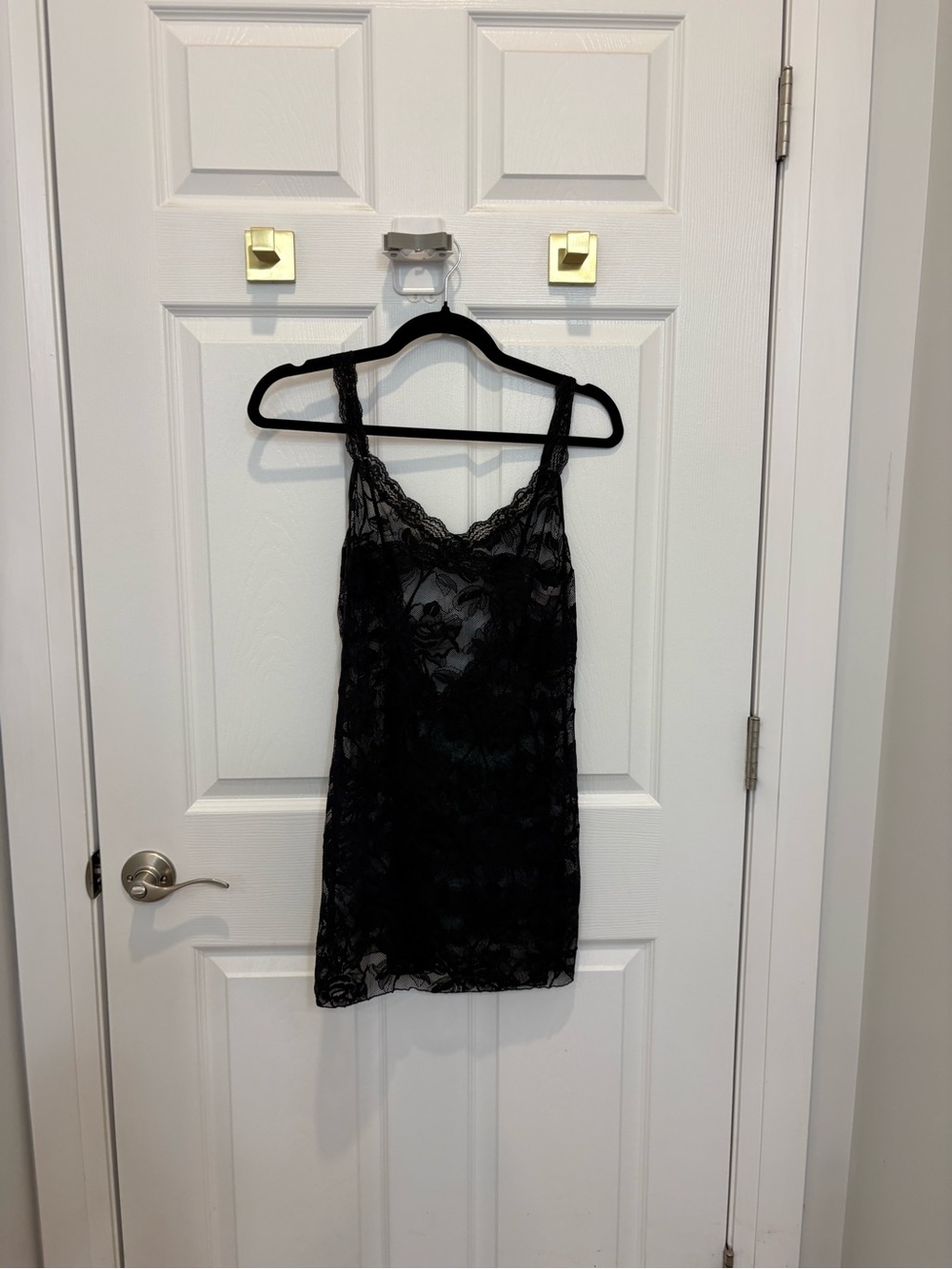 Victorias Secret Women's Black Lace Chemise Slip - Elegant Intimates #1551